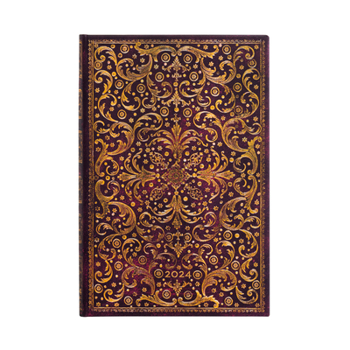 Calendar Paperblanks 2024 Aurelia Aurelia 12-Month Mini Horizontal Elastic Band Closure 160 Pg 100 GSM Book