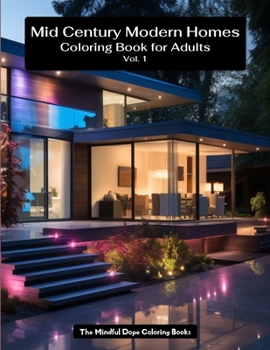 Paperback Mid Century Modern Homes Coloring Book for Adults Book