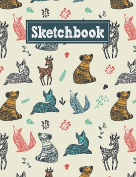 Paperback Sketchbook: 8.5 x 11 Notebook for Creative Drawing and Sketching Activities with Forest Animals Themed Cover Design Book
