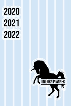 2020 2021 2022 Unicorn Planner: Colorful DatedUnicorn Weekly Planner Compact Handy Journal Notebook 7.44" x 9.69" 173 pages