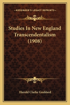 Paperback Studies In New England Transcendentalism (1908) Book
