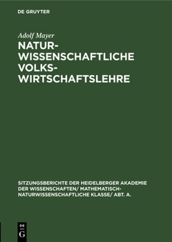 Hardcover Naturwissenschaftliche Volkswirtschaftslehre [German] Book