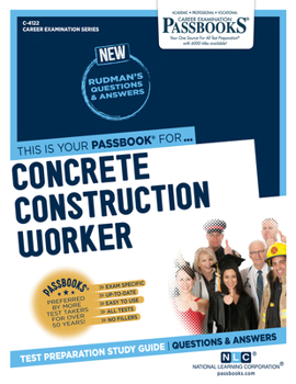 Paperback Concrete Construction Worker (C-4122): Passbooks Study Guide Volume 4122 Book