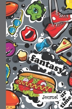 Journal: Hamburger & Hot Dog Graffiti Diary with Blank Lined Notebook Paper