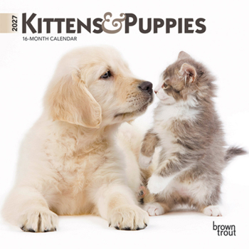 Kittens & Puppies 2027 7 X 14 Inch (Hanging) Monthly Mini Wall Calendar