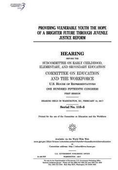 Providing Vulnerable Youth the Hope of a Brighter Future Through Juvenile Justice Reform: Hearing Before the Subcommittee on Early Childhood