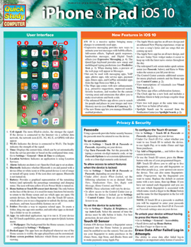 Wall Chart iPhone & iPad IOS 10: Quickstudy Laminated Reference Guide Book