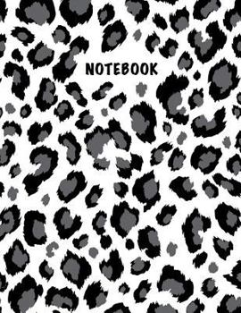 Paperback Notebook: Composition Book, Journal (8.5 X 11 Inches, 120 Pages, Lined Paper) Leopard Print Design-Gray Book