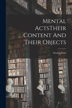 Paperback Mental ActsTheir Content And Their Objects Book