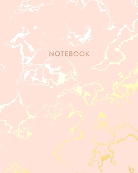 Notebook: Beautiful Pink Marble and Gold | 8 x 10, 100 College Ruled Pages | Gift for Women and Teen Girls
