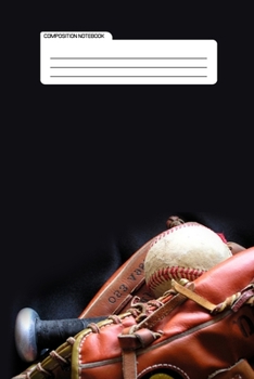 Paperback Composition Notebook: Baseball and Mitt Blank Lined Notebook Journal Diary 6x9 Book