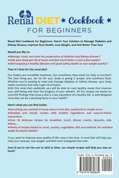 Paperback Renal Diet Cookbook For Beginners: The new guide to manage diabetes and improve your kidney function with low potassium and sodium recipes [Large Print] Book