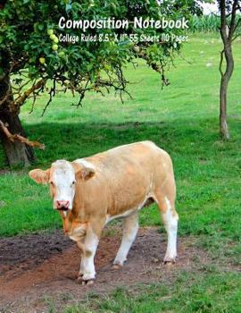 Composition Notebook : College Ruled Cow Farm Bull Bovine Cattle Cute Composition Notebook, Girl Boy School Notebook, College Notebooks, Composition Book, 8. 5 X 11