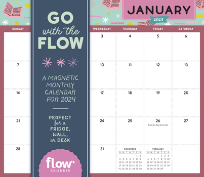 Calendar Go with the Flow: A Magnetic Monthly Calendar 2024: A Magnetic Monthly Calendar for 2024 Book