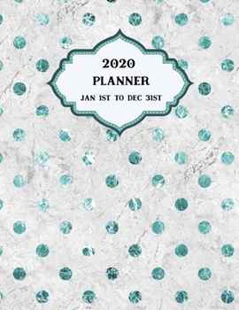 2020 Planner Weekly and Monthly Marble Green Dots: January to December Calendar