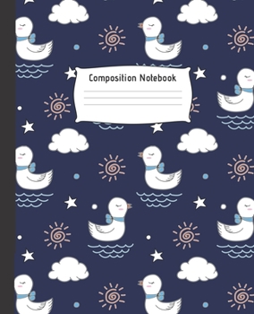 Paperback Composition Notebook: Cute College Ruled Line Paper Notebook - Perfect size for your School Bag - High quality paper - Multipurpose School W Book