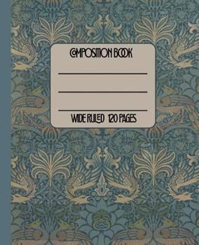 Wide Ruled Composition Book: Dragon and peacock vintage art deco themed cover will keep your notebook unique and beautiful while you stay organized at ... or home. (Art Deco Composition Collection)
