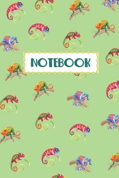 Paperback Notebook: Cool chameleon reptile lizard animal amphibian gecko herpetology Notebook 6x9 Inches 120 lined pages for notes, drawin Book