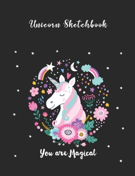 Unicorn Sketchbook: Large Notebook - 100 Blank Pages for Drawing, Writing, Painting, Sketching or Doodling | 8.5 x11 inches | Abstract Pattern Cute ... Girls | Creative Gift for Artists & Students