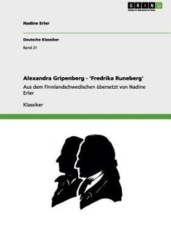Paperback Alexandra Gripenberg - 'Fredrika Runeberg': Aus dem Finnlandschwedischen übersetzt von Nadine Erler [German] Book