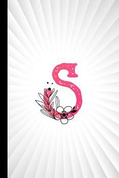S: Monogram Initial Composition Notebook Watercolor & Floral Botanical Drawings Personalized Notebook for Girls & Women