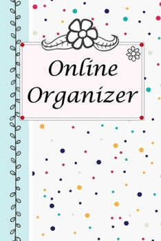 Paperback Online Organizer: Internet Password Logbook Large Print With Tabs - Dot Colorful And Gray Background Cover Book
