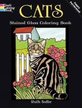 Paperback Cats Stained Glass Coloring Book