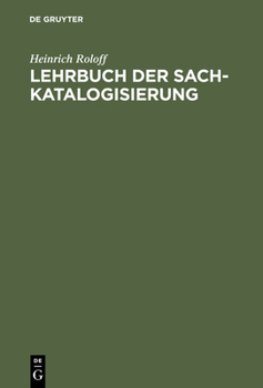Hardcover Lehrbuch der Sachkatalogisierung [German] Book