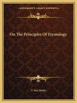 Paperback On The Principles Of Etymology Book