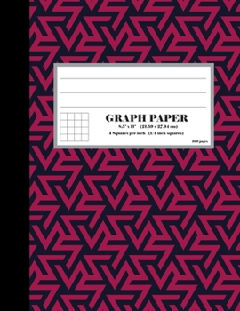 Paperback Graph Paper 4 Squares Per Inch: 1/4 Inch Squares Graphing Quad Ruled Composition Notebook Book
