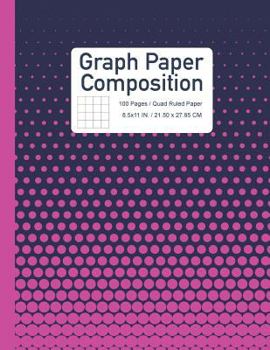 Paperback Graph Paper Composition Notebook: Quad Ruled with Half Tone Pink and Navy Blue Book