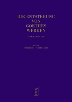 Hardcover Entstehen - Farbenlehre [German] Book