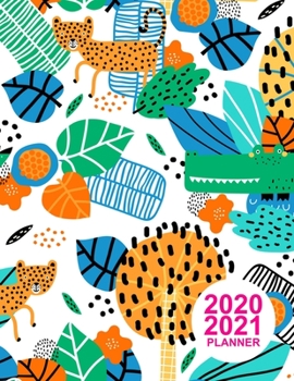 Paperback 2020 2021 Planner: Pretty Colorful Design Book, 8.5" x 11" Two Year 2020-2021 Calendar Planner, Monthly Schedule Organizer (24 Months Act Book