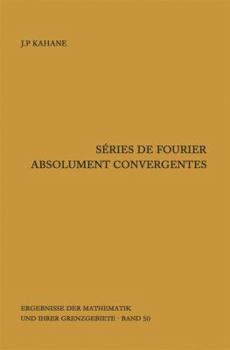 Hardcover Séries de Fourier Absolument Convergentes [French] Book