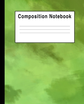 Composition Notebook: Watercolor Greens art Abstract