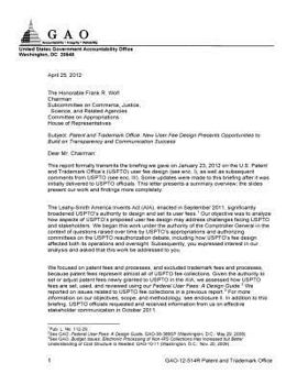 Patent and Trademark Office: New User Fee Design Presents Opportunities to Build on Transparency and Communication Success