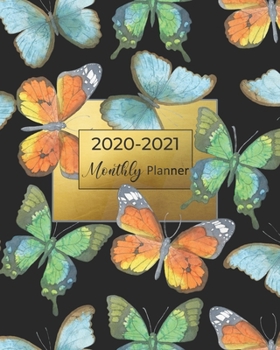 Paperback 2020-2021 Monthly Planner: 24-Month Planner with Holidays - 2-Page Monthly Calendar Views - Password Logs, Contact Phone Numbers - Monthly Pages Book