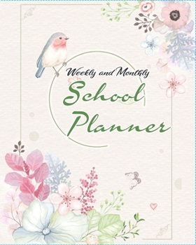 Paperback Weekly and Monthly School Planner: with contact list, PROGRESS Report, assignment tracker, MONTHLY Schedule, WEEKLY Overview, WEEKLY Lesson Plan, CLAS Book