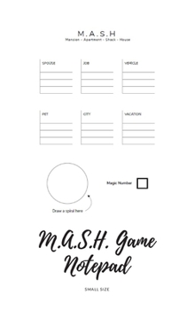 MASH Game Notepad: Small Size | Game With Boxes | 5x8, Nice Cover Glossy, 100 Templates