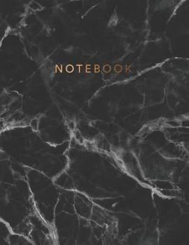 Notebook: Beautiful black marble gold bronze lettering| ★ School supplies ★ Personal diary ★ Office notes | 8.5 x 11 - big notebook | 150 pages | College ruled