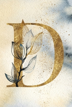 Monogram Notebook D: 6 x 9 Gold Initial Diary for Women (Personalized Letter Design)