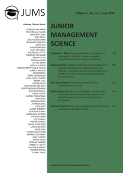 Paperback Junior Management Science, Volume 1, Issue 1, June 2016 [German] Book