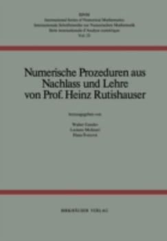 Paperback Numerische Prozeduren: Aus Nachlass Und Lehre [German] Book