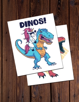 Paperback Dinos!: Fun Dinosaur Holiday Coloring Book * 8.5" x 11" 74 pages Book