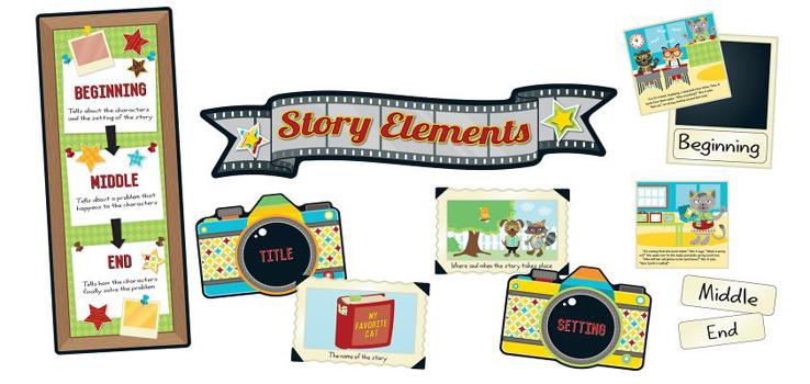 Office Product Hipster Story Elements Bulletin Board Set Book