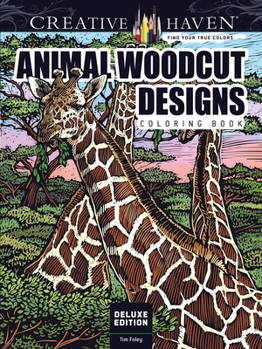 Paperback Creative Haven Deluxe Edition Animal Woodcut Designs Coloring Book