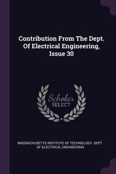 Paperback Contribution from the Dept. of Electrical Engineering, Issue 30 Book