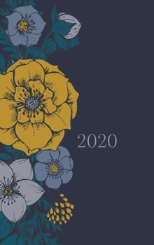 Hardcover 2020 Planner, Grey Floral, 2 days per page, with Islamic Hijri dates Book