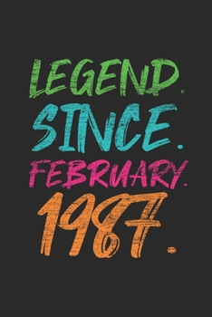 Legend Since February 1987: Birthday Gift and Anniversary Gift for Wife Women And Men - Graph Paper Journal (6" X 9" - 120 Pages/ 5 Squares per inch)