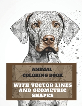 Paperback Animal Coloring Book with vector lines and geometric shapes Book